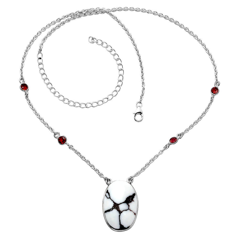 Natural Wild Horse Jasper & Garnet Necklace N-1012 SDN1901