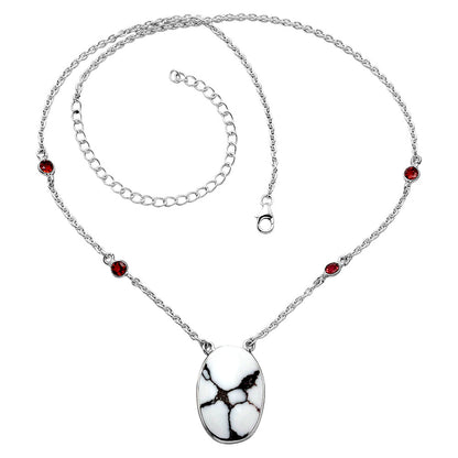 Natural Wild Horse Jasper & Garnet Necklace N-1012 SDN1901