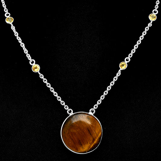 Natural Tiger Eye - Africa & Citrine Necklace N-1012 SDN1919