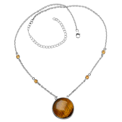 Natural Tiger Eye - Africa & Citrine Necklace N-1012 SDN1919