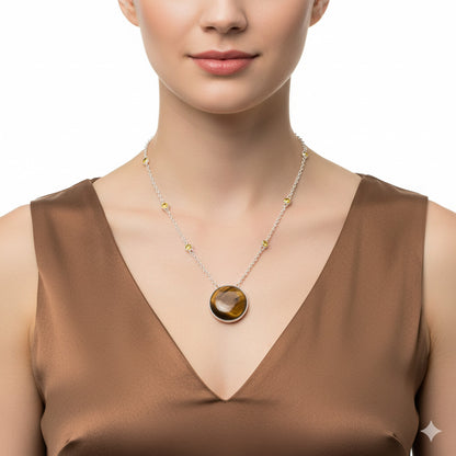 Natural Tiger Eye - Africa & Citrine Necklace N-1012 SDN1919