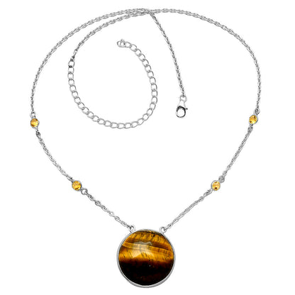 Natural Tiger Eye - Africa & Citrine Necklace N-1012 SDN1920