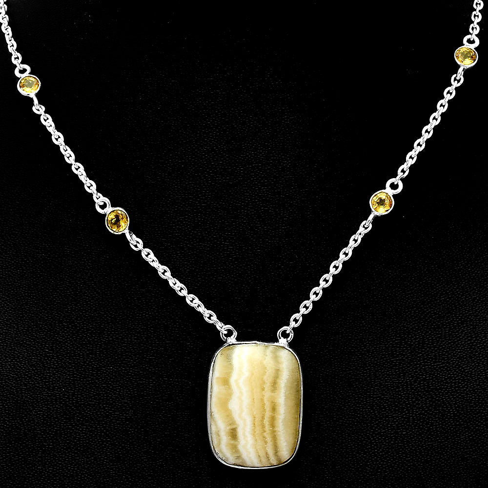 Natural Yellow Aragonite & Citrine Necklace N-1012 SDN1922