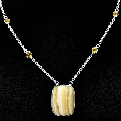 Natural Yellow Aragonite & Citrine Necklace N-1012 SDN1922