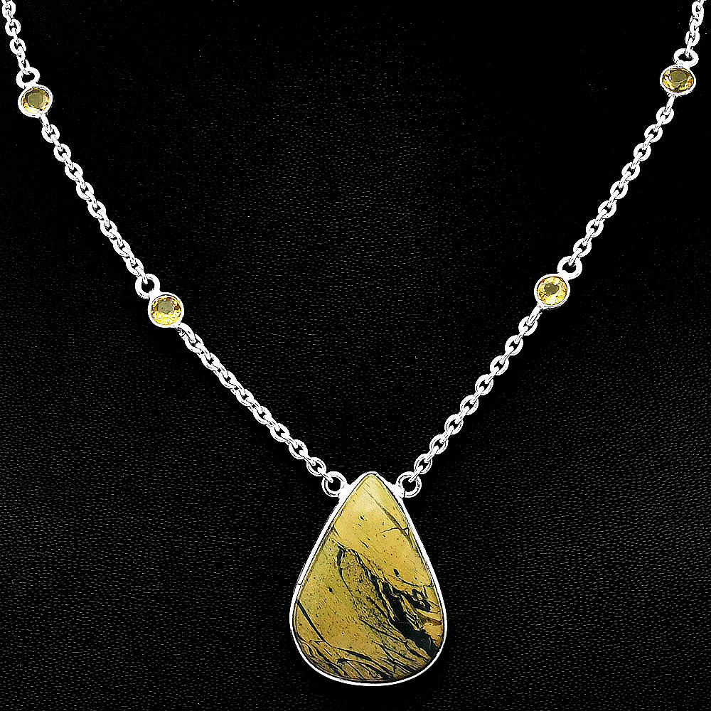 Natural Mariposite & Citrine Necklace N-1012 SDN1923