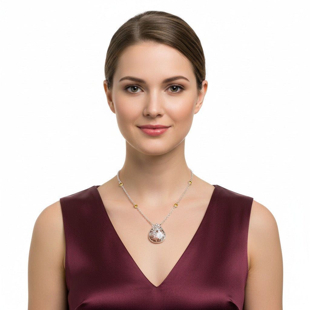 Rosetta Picture Jasper & Citrine Necklace N-1012 SDN1924