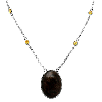 Hypersthene - Canada & Citrine Necklace N-1012 SDN1925
