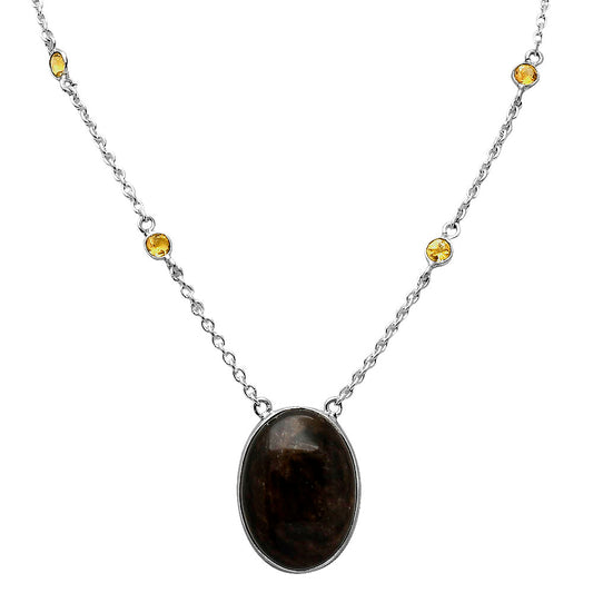 Hypersthene - Canada & Citrine Necklace N-1012 SDN1925