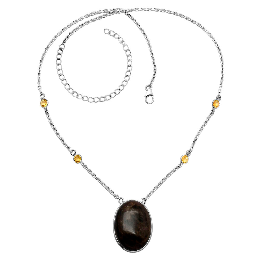 Hypersthene - Canada & Citrine Necklace N-1012 SDN1925