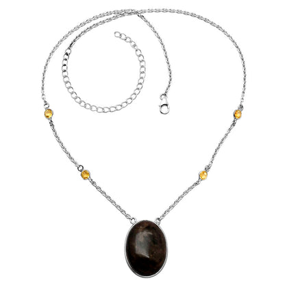 Hypersthene - Canada & Citrine Necklace N-1012 SDN1925