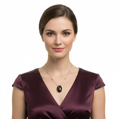 Hypersthene - Canada & Citrine Necklace N-1012 SDN1925