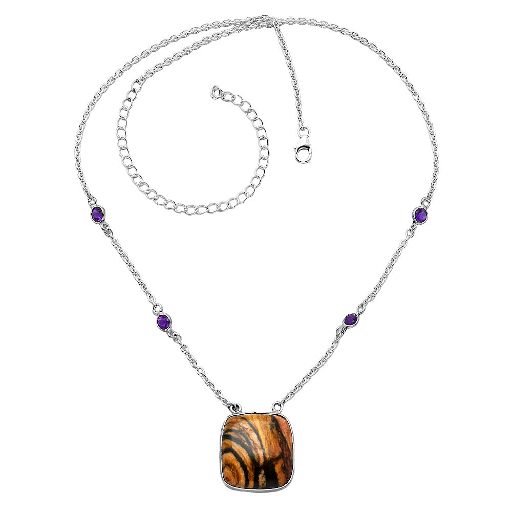 Natural Outback Jasper & Amethyst Necklace N-1012 SDN1933