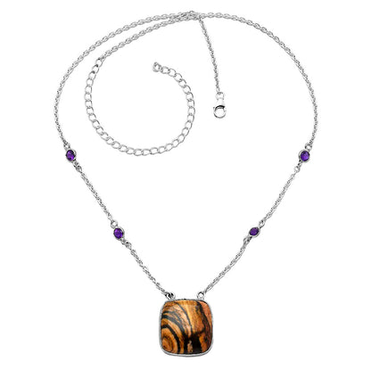 Natural Outback Jasper & Amethyst Necklace N-1012 SDN1933