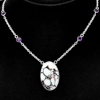 Natural Wild Horse Jasper & Amethyst Necklace N-1012 SDN1935