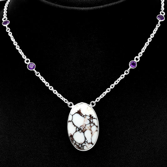 Natural Wild Horse Jasper & Amethyst Necklace N-1012 SDN1935