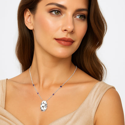 Natural Wild Horse Jasper & Amethyst Necklace N-1012 SDN1935