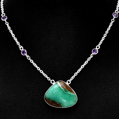 Boulder Chrysoprase & Amethyst Necklace N-1012 SDN1936