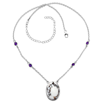Natural Wild Horse Jasper & Amethyst Necklace N-1012 SDN1940
