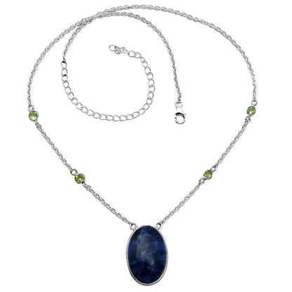Natural Sodalite & Peridot Necklace N-1012 SDN1944