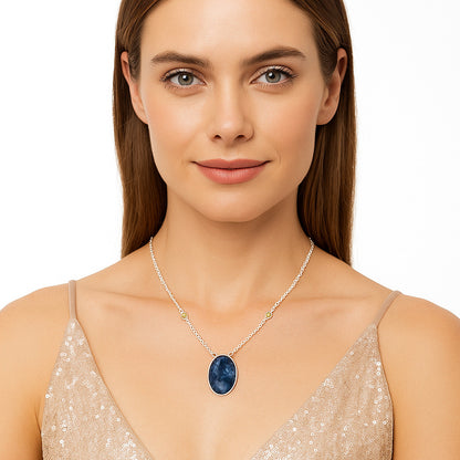 Natural Sodalite & Peridot Necklace N-1012 SDN1944