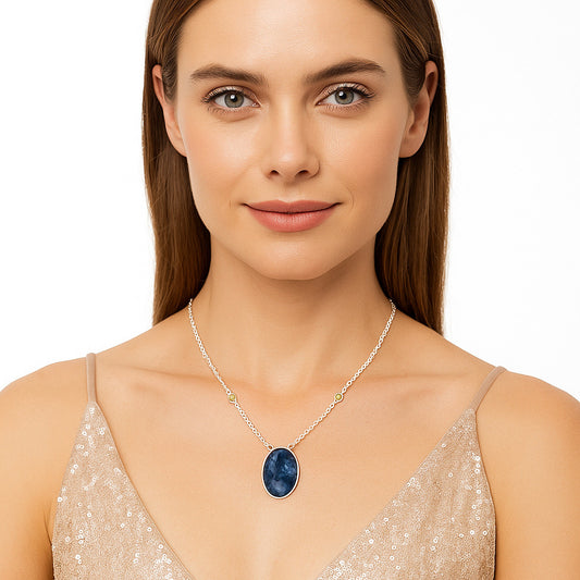 Natural Sodalite & Peridot Necklace N-1012 SDN1944