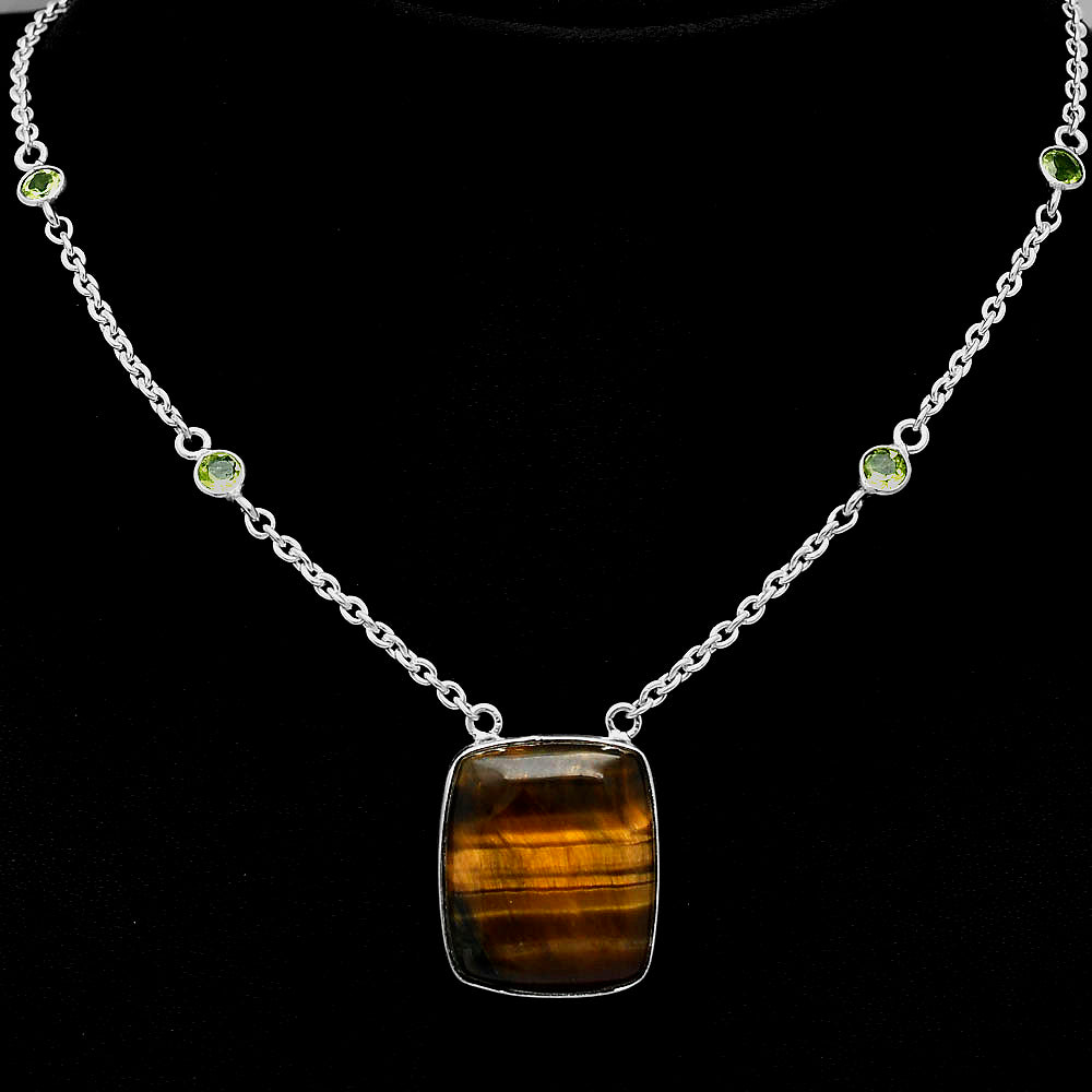 Natural Tiger Eye - Africa & Peridot Necklace N-1012 SDN1945