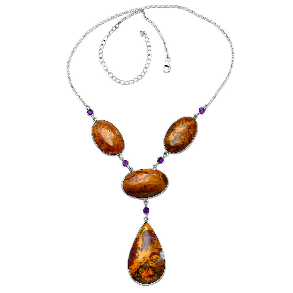 Rare Cady Mountain Agate & Amethyst Necklace N-1023 SDN1948