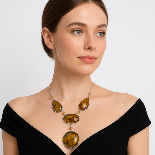 Natural Nellite & Citrine Necklace N-1023 SDN1952