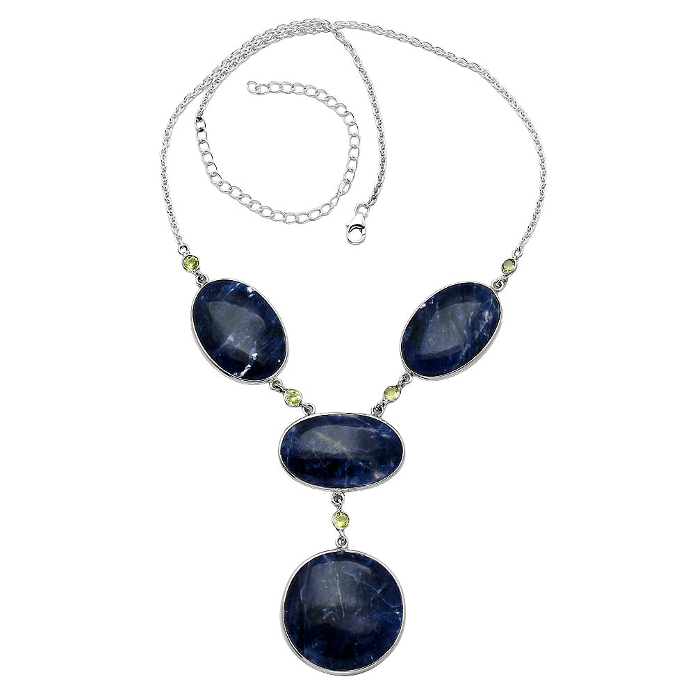 Natural Sodalite & Peridot Necklace N-1023 SDN1953