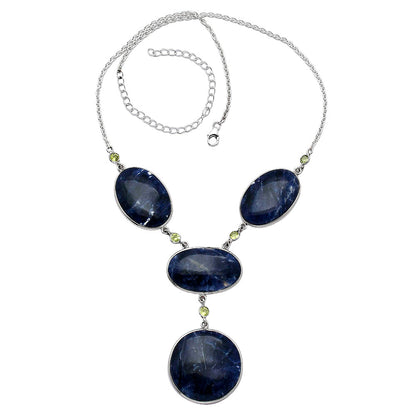 Natural Sodalite & Peridot Necklace N-1023 SDN1953
