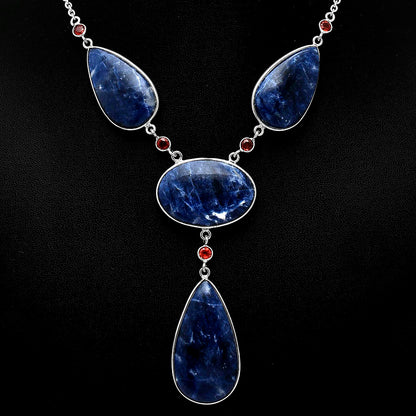 Natural Sodalite & Garnet Necklace N-1023 SDN1954