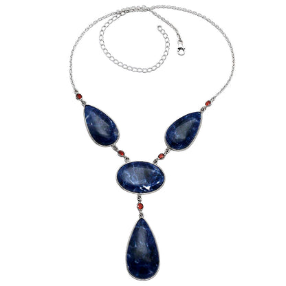 Natural Sodalite & Garnet Necklace N-1023 SDN1954