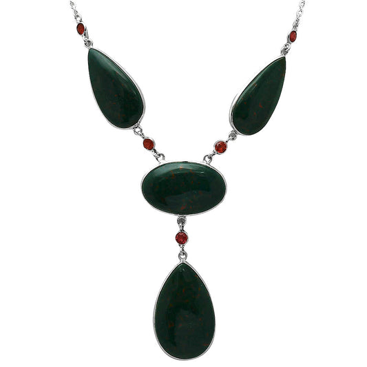 Natural Blood Stone - India & Garnet Necklace N-1023 SDN1956