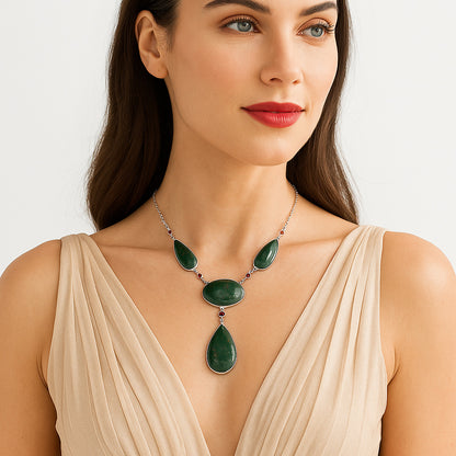 Natural Blood Stone - India & Garnet Necklace N-1023 SDN1956