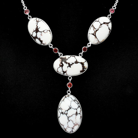 Natural Wild Horse Jasper & Garnet Necklace N-1023 SDN1958