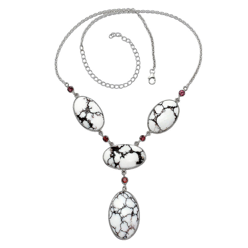 Natural Wild Horse Jasper & Garnet Necklace N-1023 SDN1958