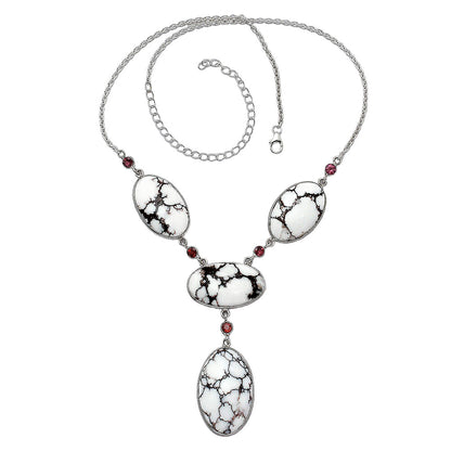 Natural Wild Horse Jasper & Garnet Necklace N-1023 SDN1958