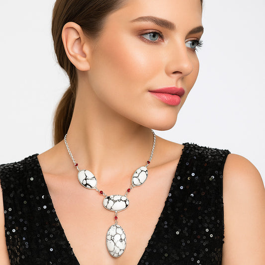 Natural Wild Horse Jasper & Garnet Necklace N-1023 SDN1958