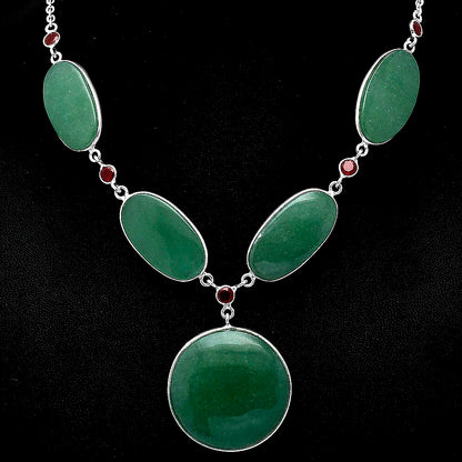 Natural Green Aventurine & Garnet Necklace N-1022 SDN1971