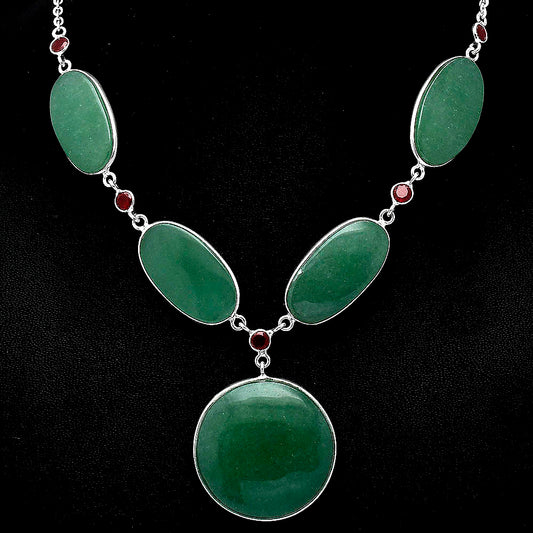 Natural Green Aventurine & Garnet Necklace N-1022 SDN1971