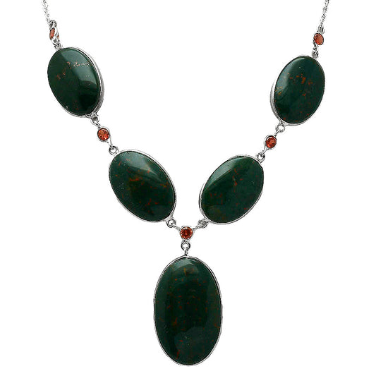 Natural Blood Stone - India & Garnet Necklace N-1022 SDN1978
