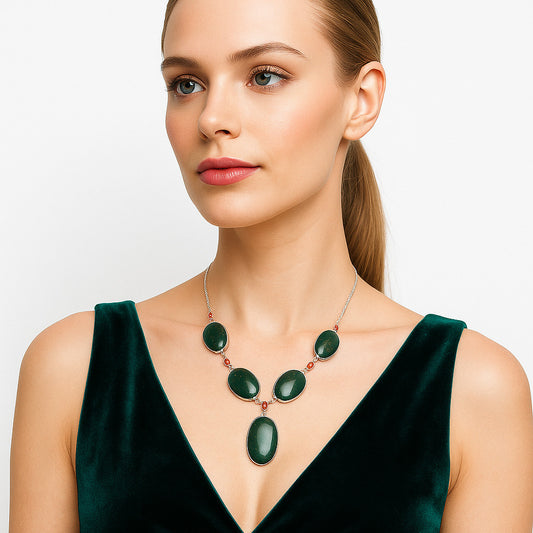 Natural Blood Stone - India & Garnet Necklace N-1022 SDN1978