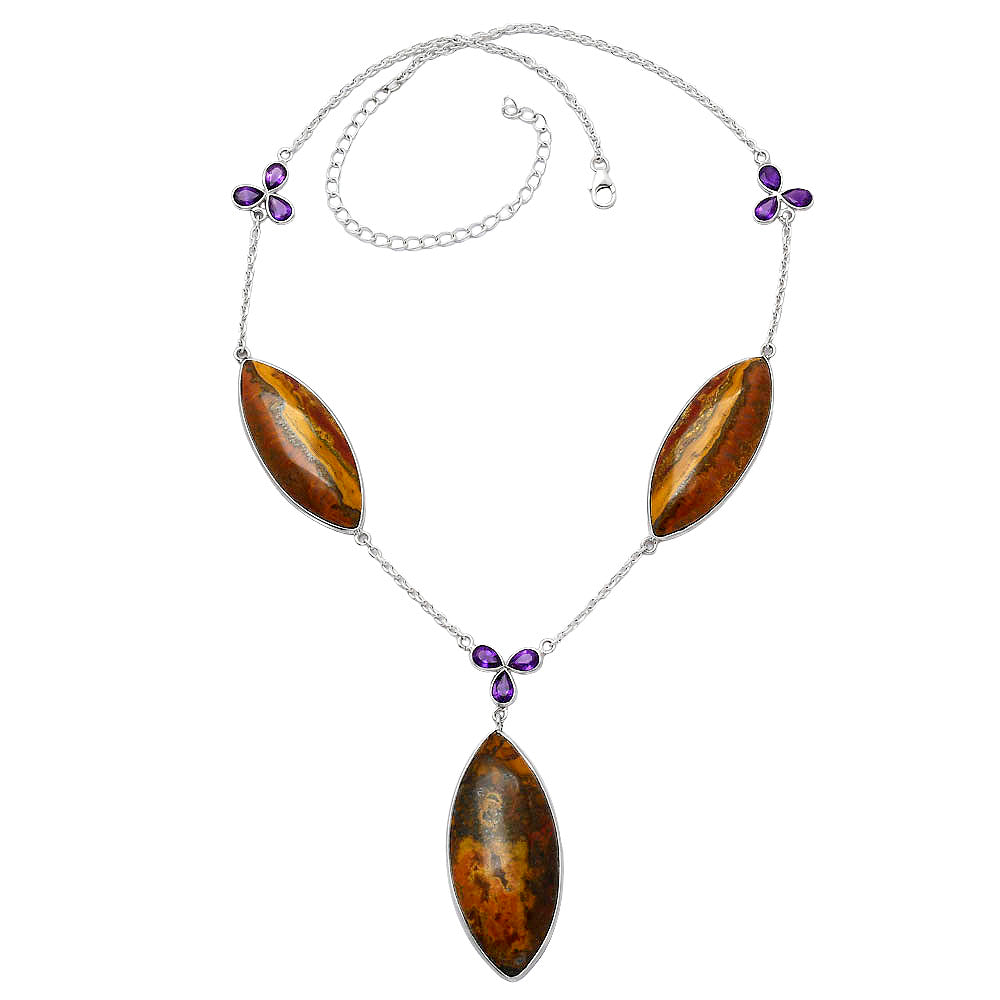Rare Cady Mountain Agate & Amethyst Necklace N-1021 SDN1980