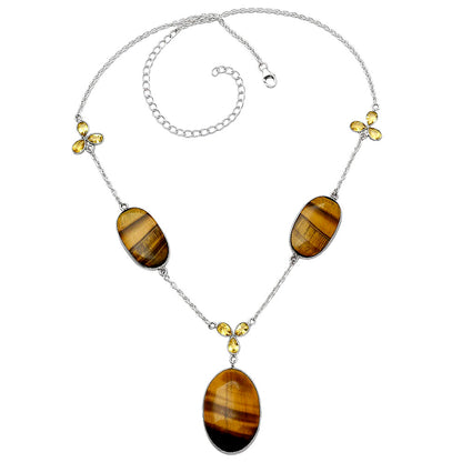 Natural Tiger Eye - Africa & Citrine Necklace N-1021 SDN1984