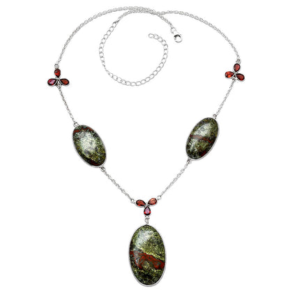 Natural Dragon Blood Stone & Garnet Necklace N-1021 SDN1994