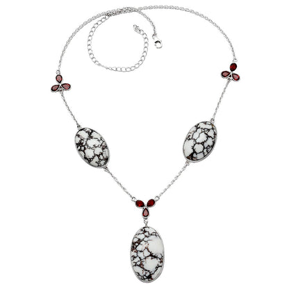 Natural Wild Horse Jasper & Garnet Necklace N-1021 SDN1996