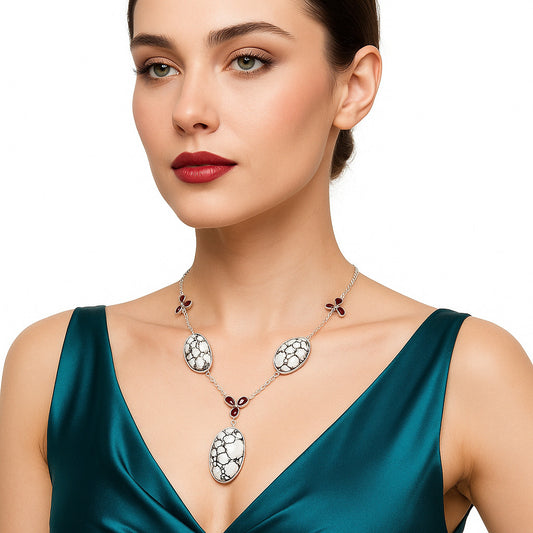 Natural Wild Horse Jasper & Garnet Necklace N-1021 SDN1996