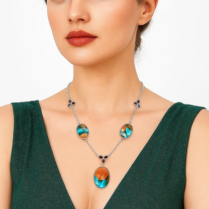 Spiny Oyster Turquoise & Garnet Necklace N-1021 SDN1998