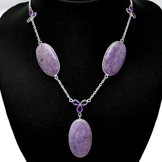 Natural Lavender Jade & Amethyst Necklace N-1021 SDN2001