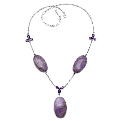 Natural Lavender Jade & Amethyst Necklace N-1021 SDN2001
